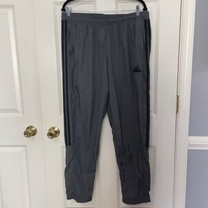 Adidas Men's Gray XL Track Pants Joggers with Zippered Pockets & Ankle Cuffs